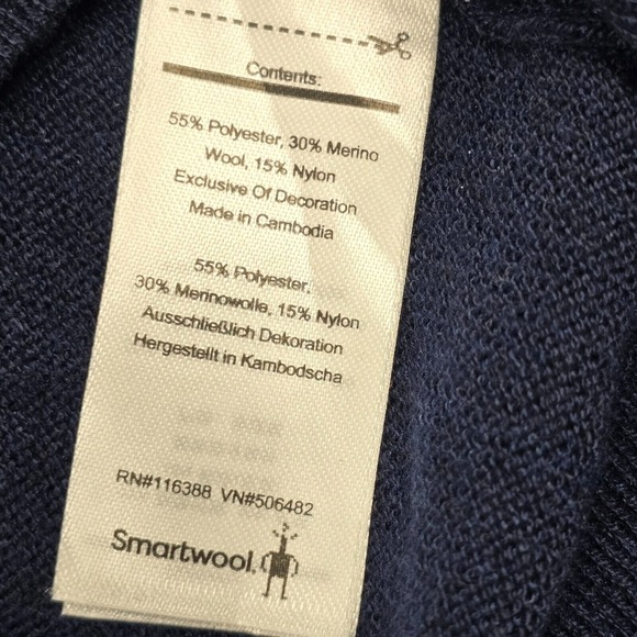 Smartwool Sweater Mens Medium Blue Sparwood V-Neck Long Sleeve Stretch - Picture 5 of 11
